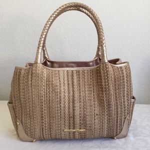 elaine turner braided handle straw bag
